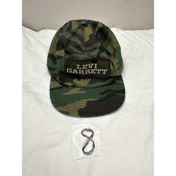 Levi Garrett Chewing Tabacco Snapback Hat Green Camo Patch Logo Vintage USA Made - Picture 8 of 8